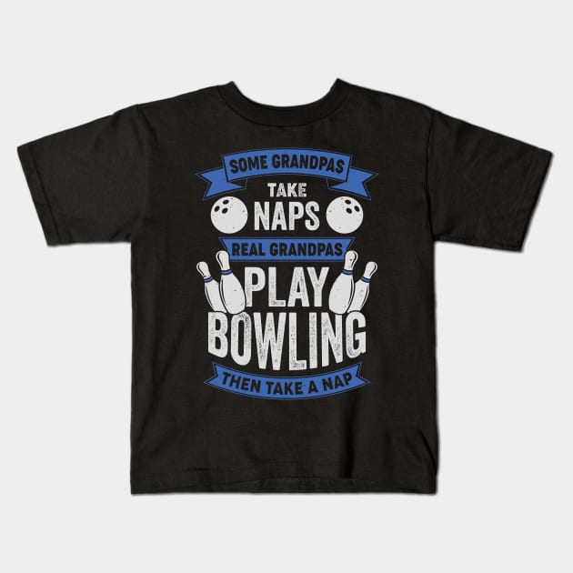 Funny Bowling Grandpa Bowler Grandfather Gift Kids T-Shirt by Dolde08